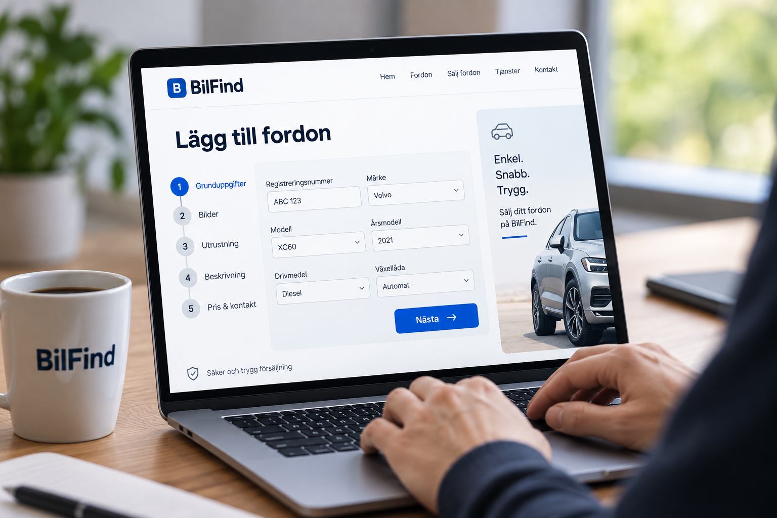 Fyll i grundläggande information om fordonet.